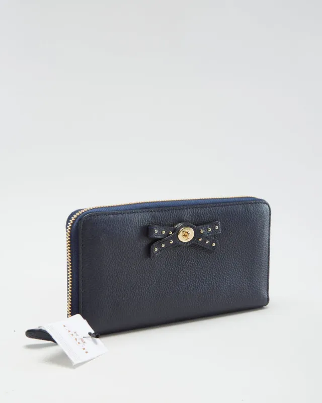 Coach Navy Leather Bow Wallet - O/S sold by Rokit