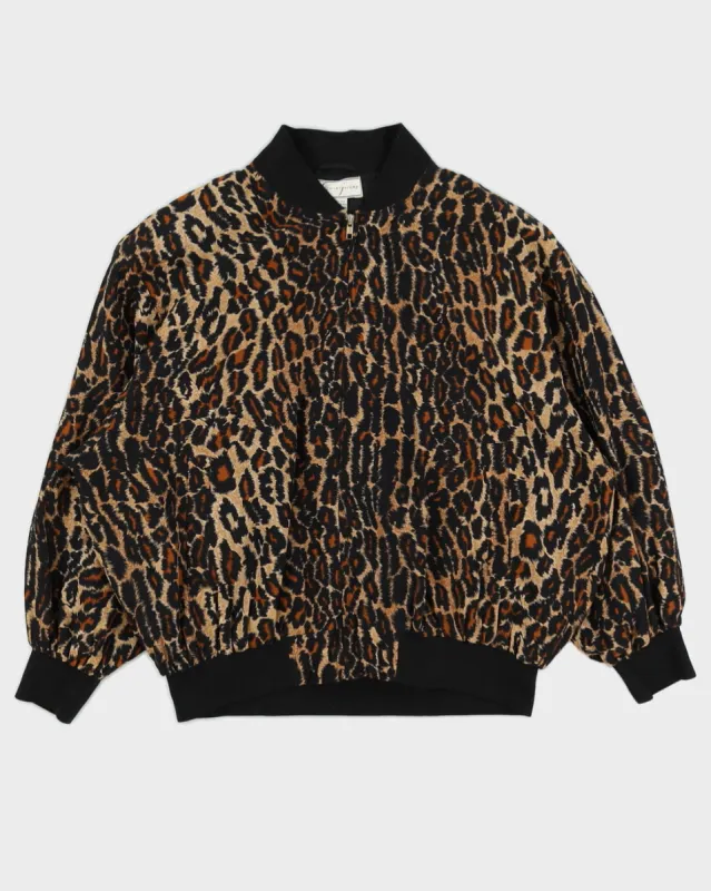 Leopard Print Silk Zip Jacket - XXL sold by Rokit