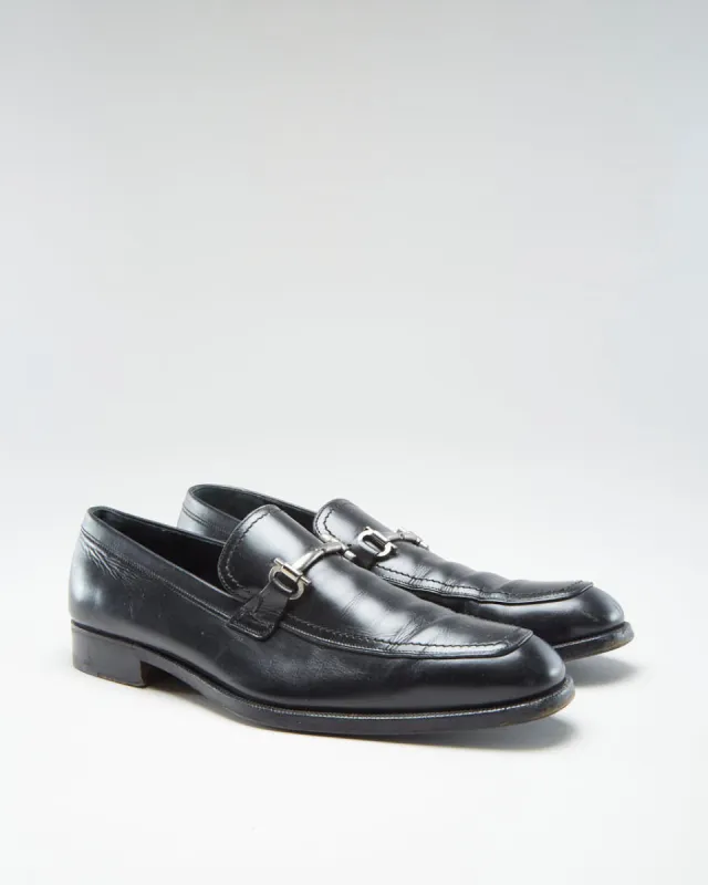 Ferragamo Black Leather Men's Loafers - US 9.5 sold by Rokit