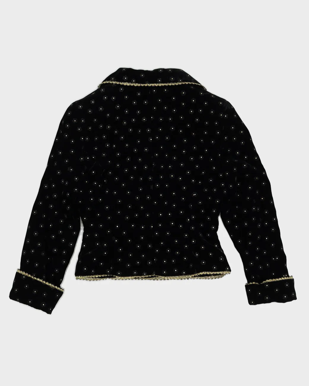 Black Velvet Floral Blazer Jacket - S sold by Rokit product image thumbnail 2