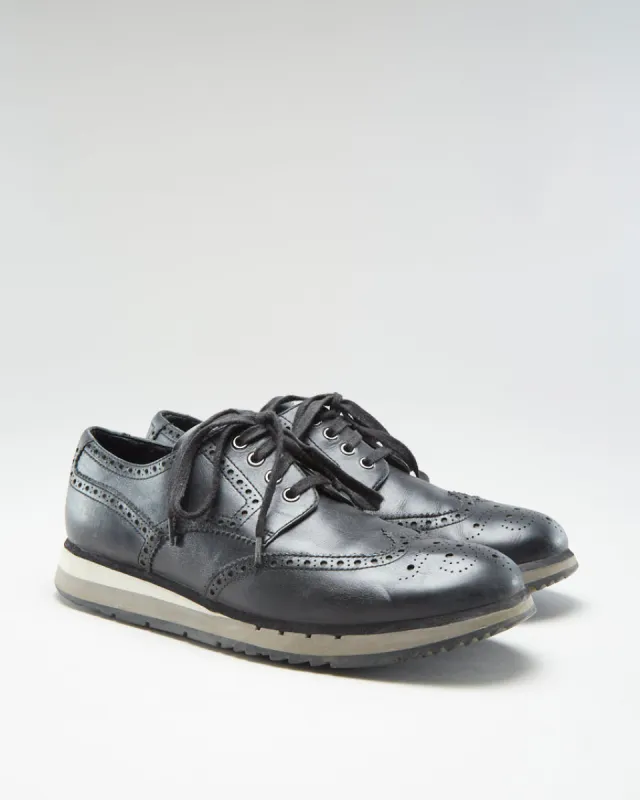 Prada Black Leather Shoes - Mens UK 11 sold by Rokit