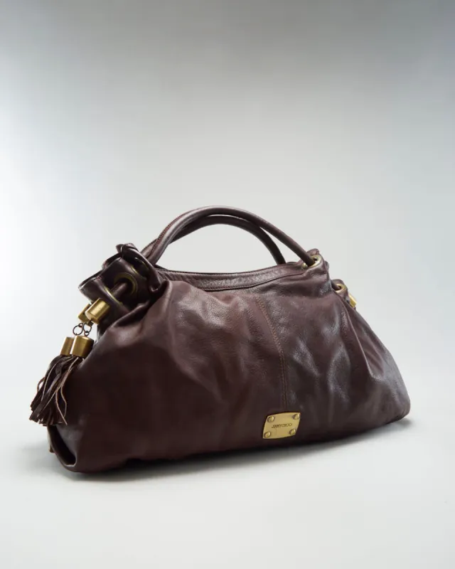 Jimmy Choo Brown Thick Leather Hobo Bag - O/S sold by Rokit