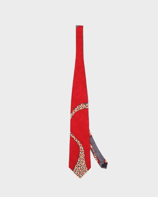 Vintage Men's Red Christian Dior Tie made by Rokit