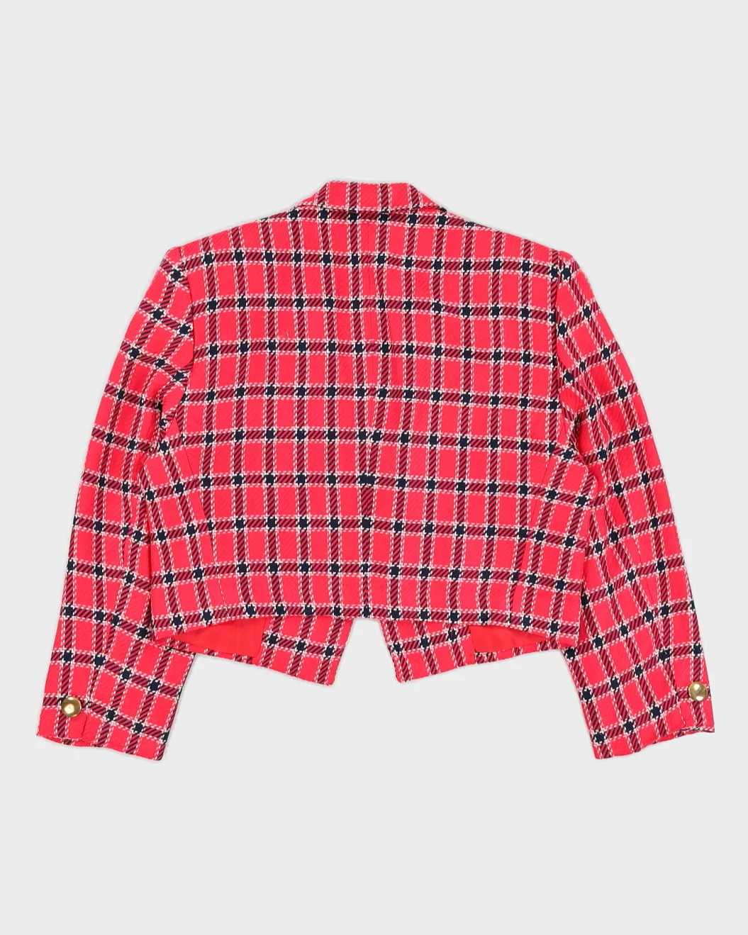 Pink Checked Cropped Blazer Jacket - M sold by Rokit product image thumbnail 2
