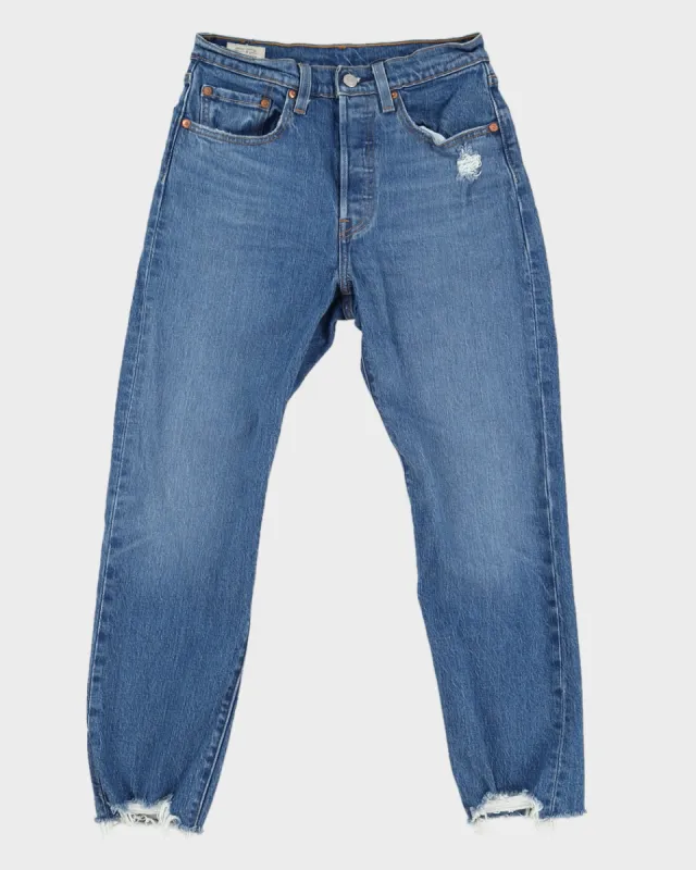 Levi's Medium Wash 501 Raw Hem Jeans - W26 L26 sold by Rokit