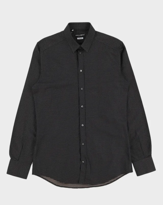 Dolce & Gabbana Gold Black Patterned Shirt - M sold by Rokit