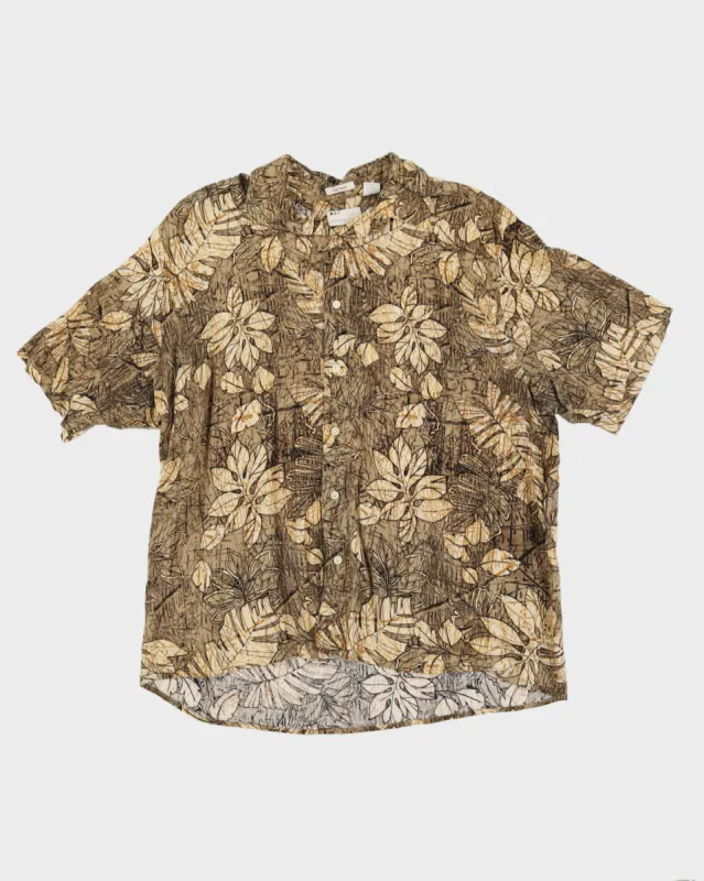 Brown Patterned Hawaiian Shirt - XXL sold by Rokit