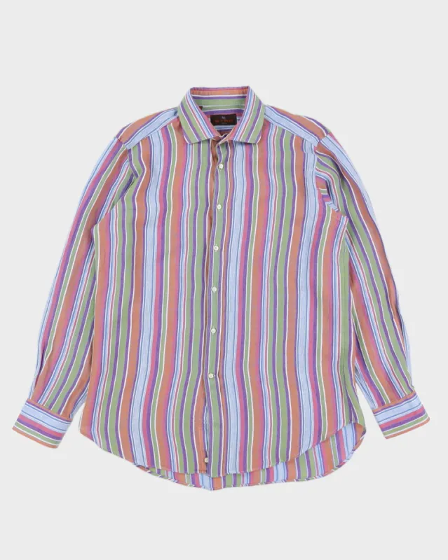 Etro Multi Coloured Linen Stripe Shirt - XL sold by Rokit