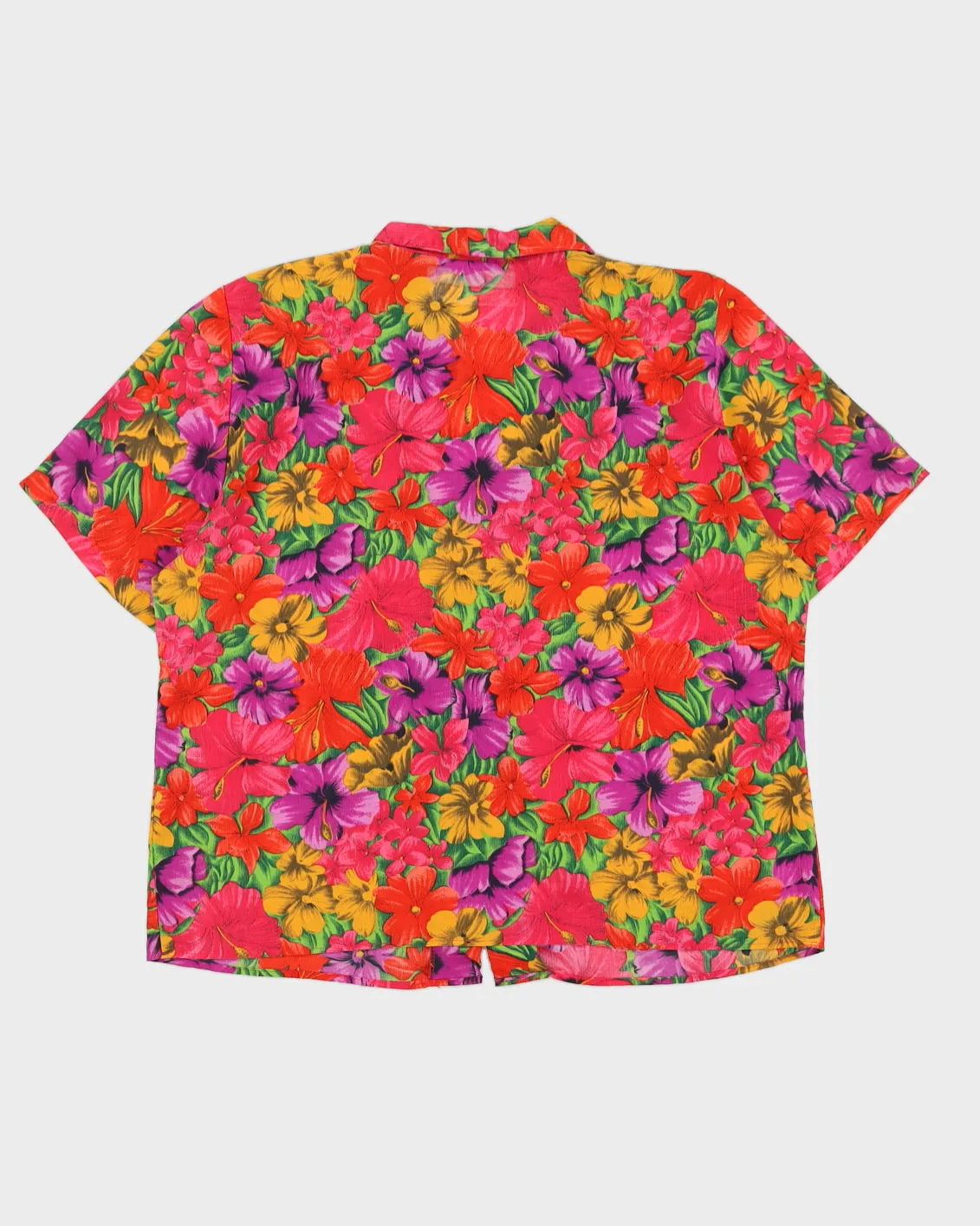 Red And Purple Floral Patterned Blouse - L sold by Rokit product image thumbnail 2