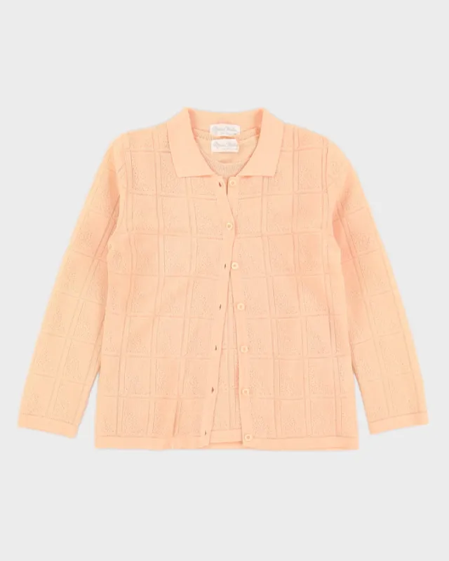 Vintage 1980s 2 Piece Peach Top and Cardigan  - M sold by Rokit