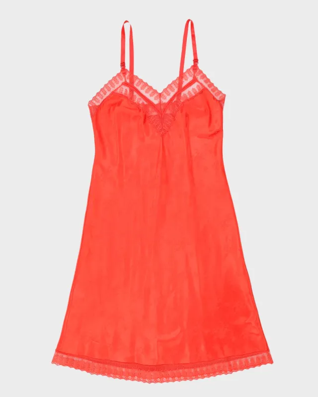 1990s Red Lace Detailed Slip Dress - S sold by Rokit
