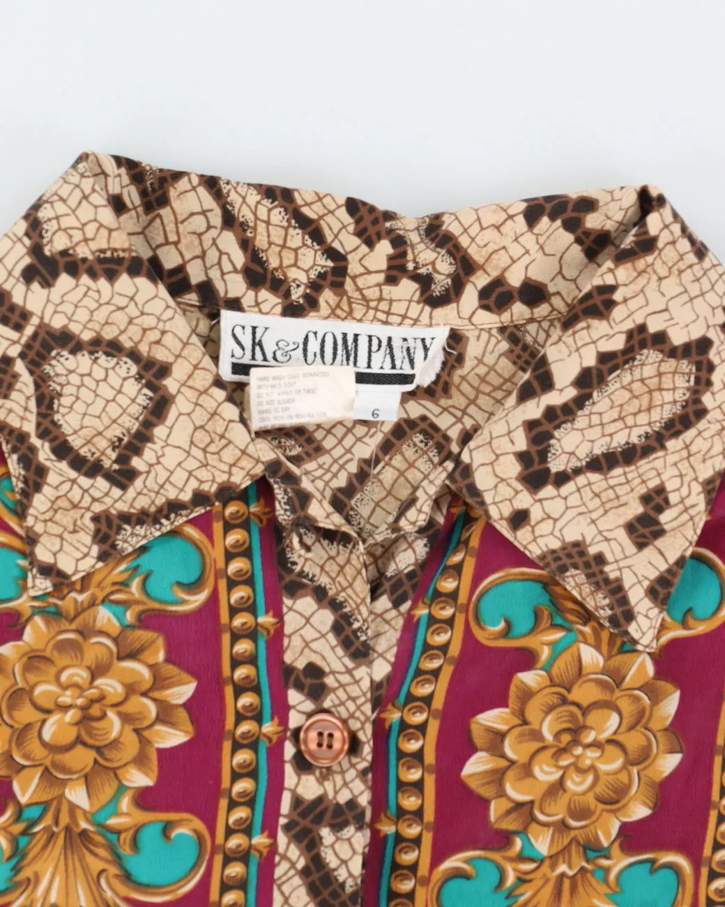 Leopard Print Silk Long Sleeve Blouse - L sold by Rokit product image thumbnail 3