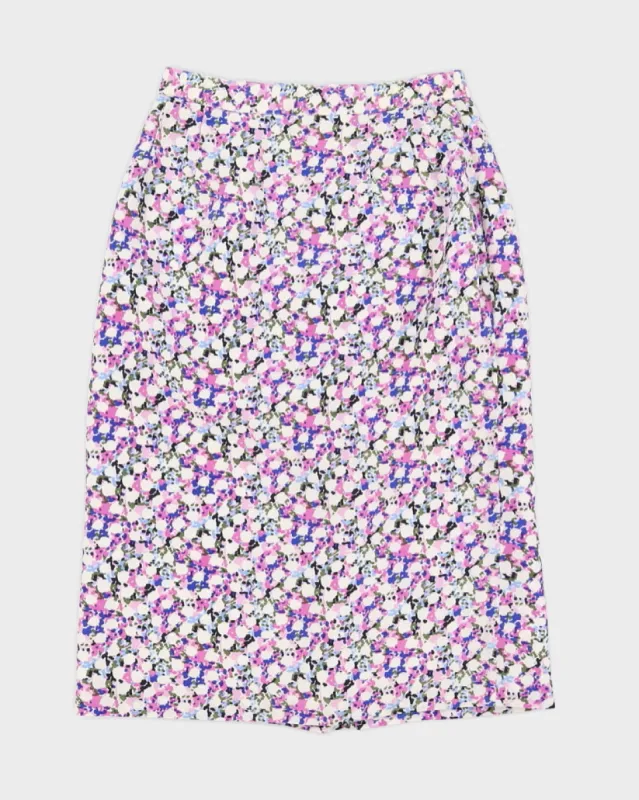 Purple Patterned Pencil Skirt - XS sold by Rokit