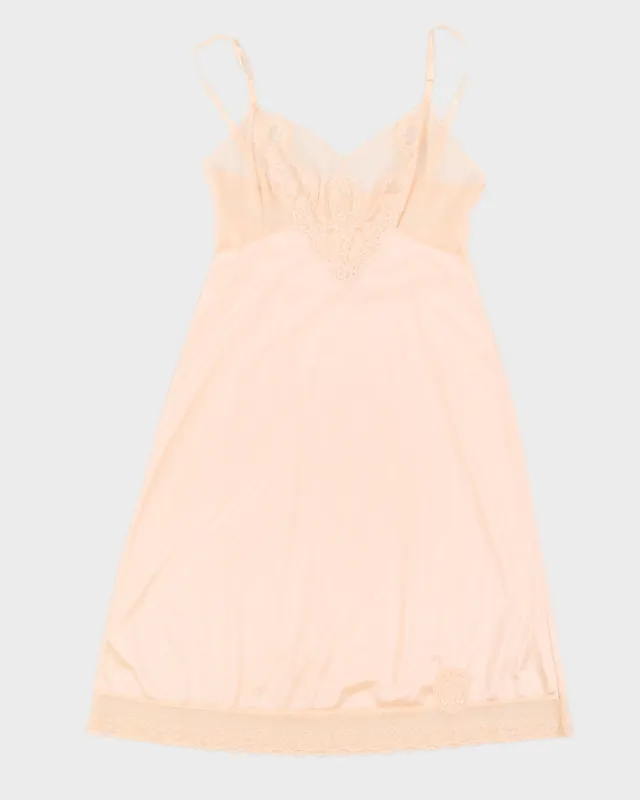 Vintage 1970s Pink Lace Slip sold by Rokit