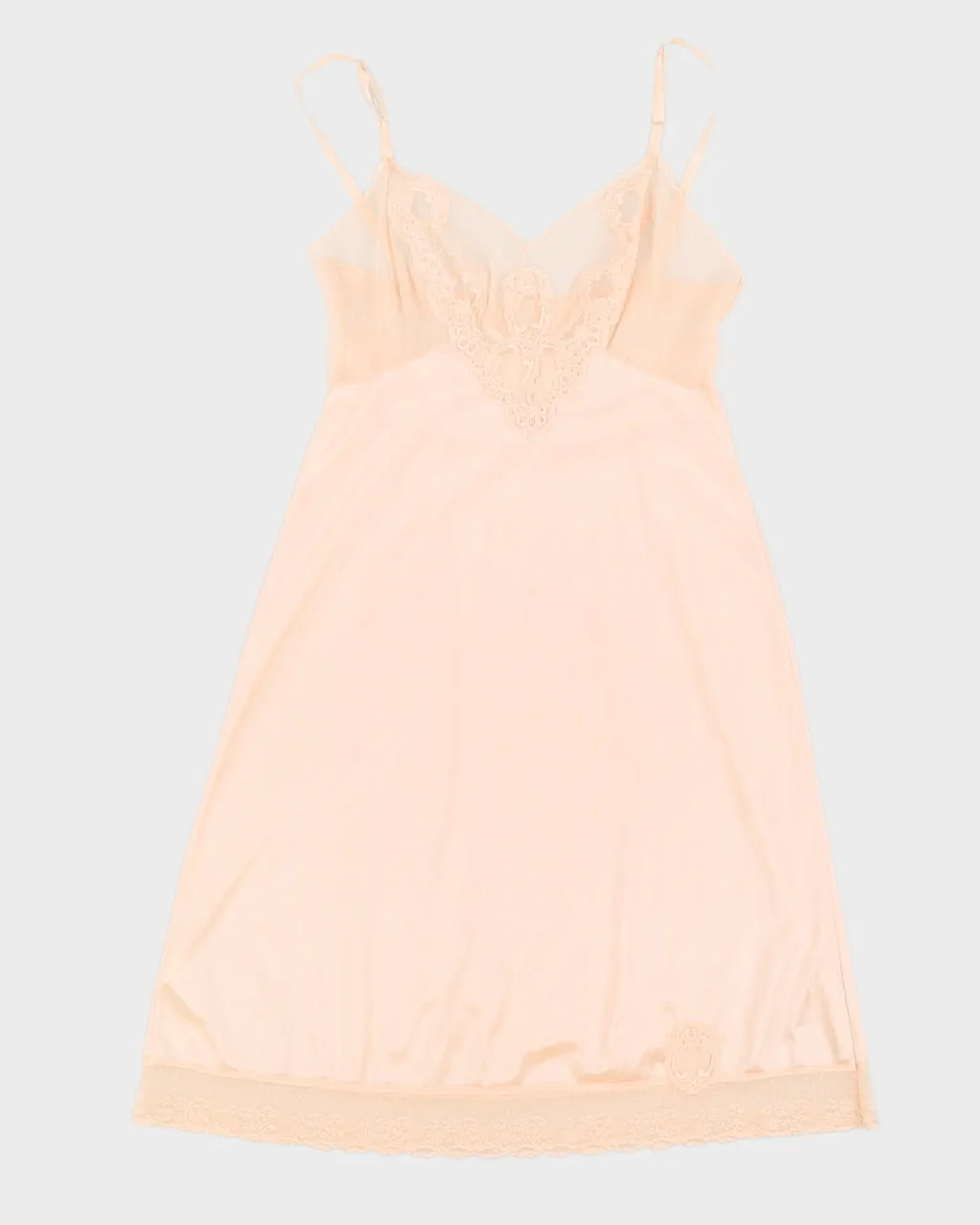 Vintage 1970s Pink Lace Slip sold by Rokit