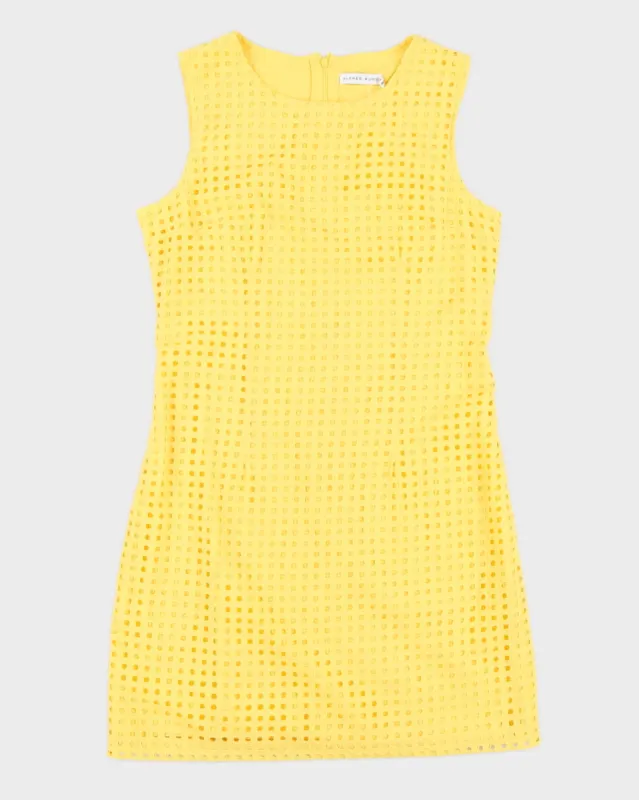 Yellow Lace Sleeveless Dress - S sold by Rokit
