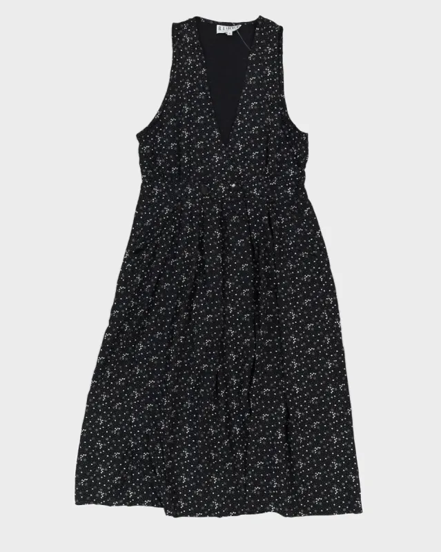 Black Patterned Sleeveless Dress - M sold by Rokit