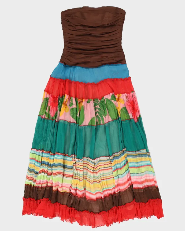 BCBG MaxAzria Green Striped Chiffon Dress - S sold by Rokit