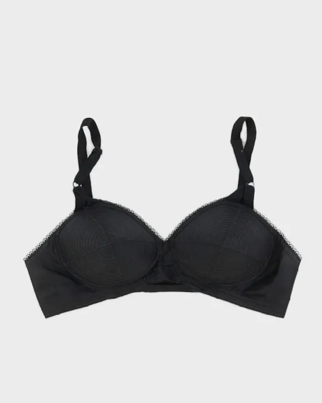 True Vintage 1950s Black Bullet Bra Marked 32B sold by Rokit