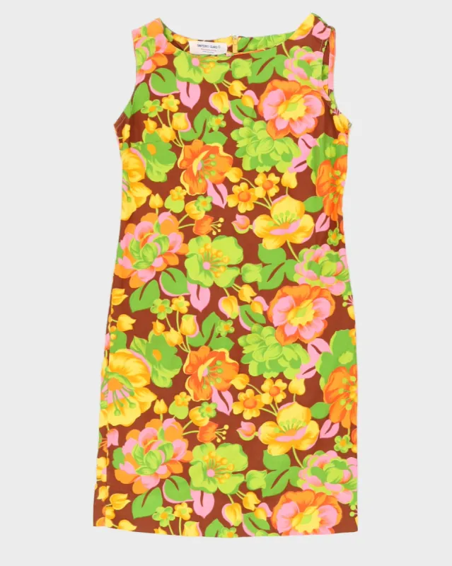 Vintage 1970s Floral Patterned Shift Dress - S made by Rokit