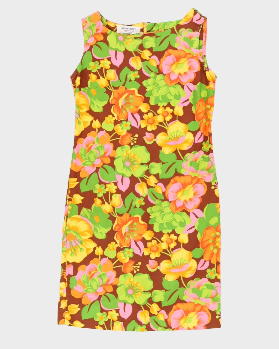 Vintage 1970s Floral Patterned Shift Dress - S sold by Rokit