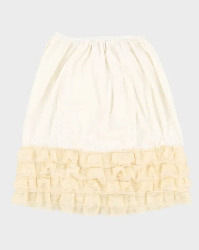Vintage 1970s Mini Petticoat Ruffled Slip Skirt - XS sold by Rokit