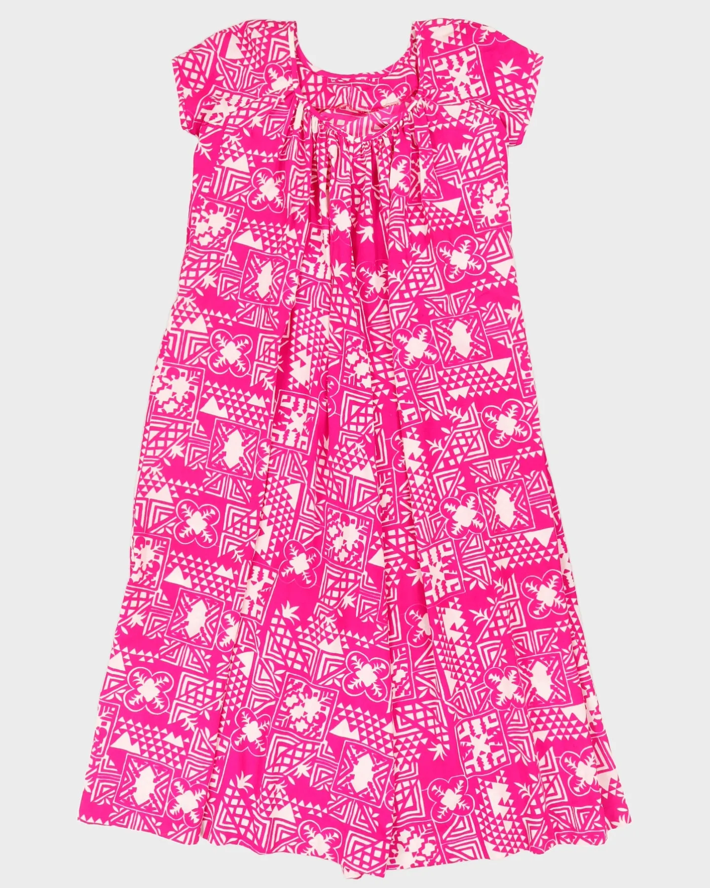 Vintage 1970s Pink Patterned Dress - L sold by Rokit