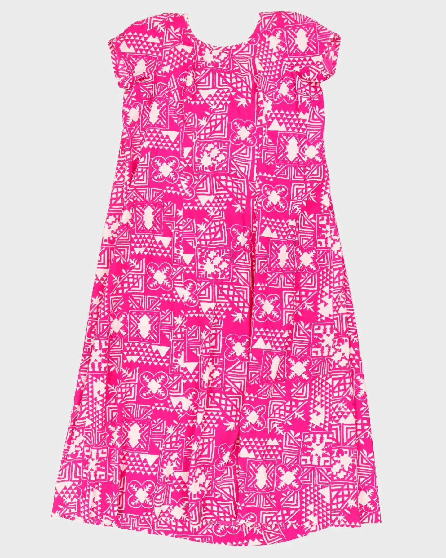 Vintage 1970s Pink Patterned Dress - L sold by Rokit product image thumbnail 2