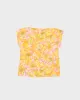 Yellow Patterned Short Sleeve Top - S sold by Rokit