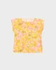 Yellow Patterned Short Sleeve Top - S sold by Rokit