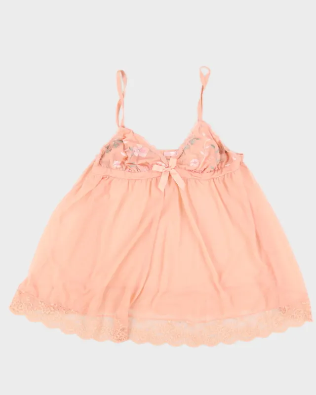 Vintage Pink Mini Floral Embroidery Mesh Slip sold by Rokit