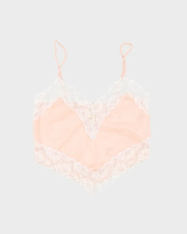 Vintage 1980s Light Pink Heart Shaped Cami - S sold by Rokit