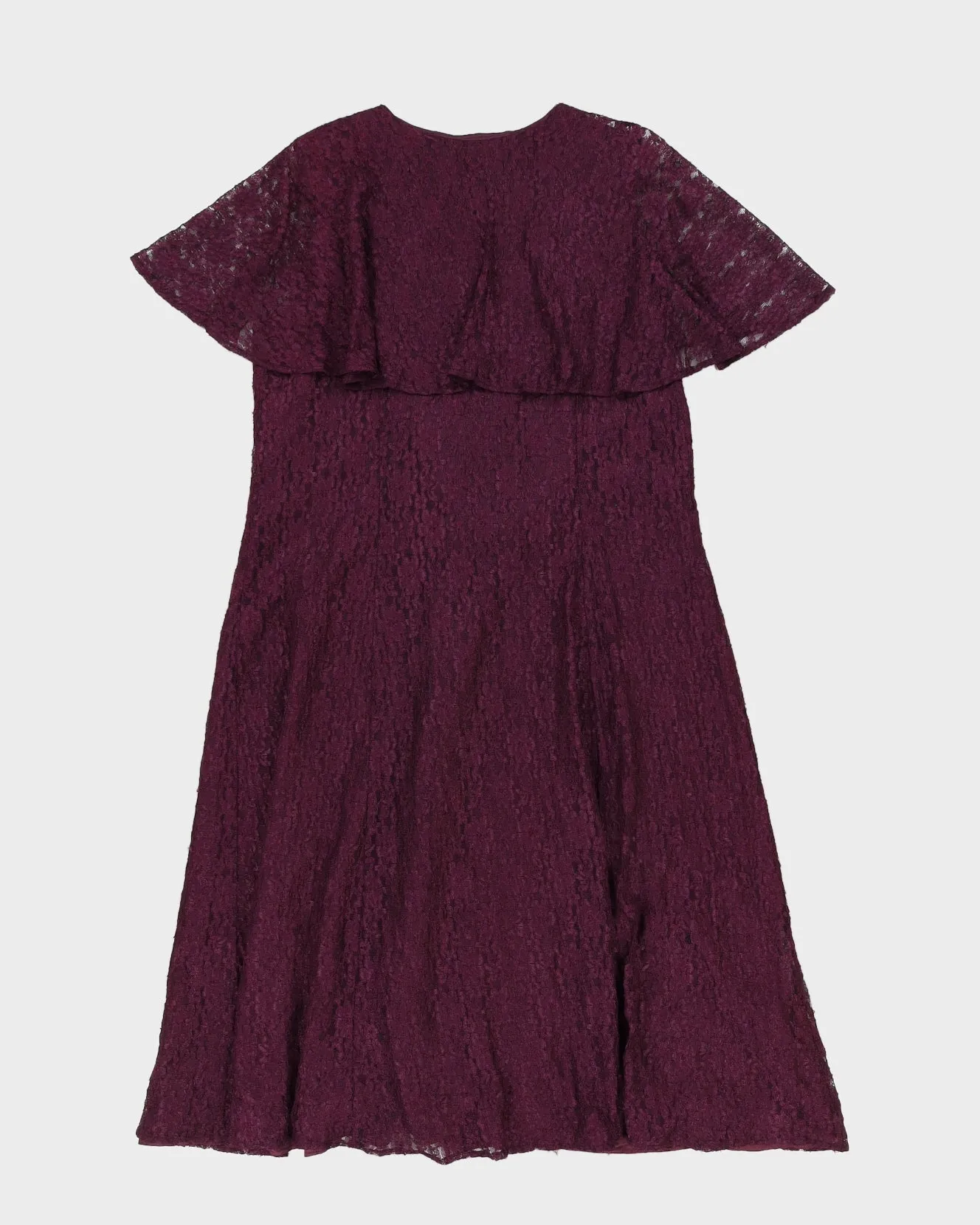 Vintage 80s Lorenzo Lace Button Down Purple Dress - M sold by Rokit product image thumbnail 2