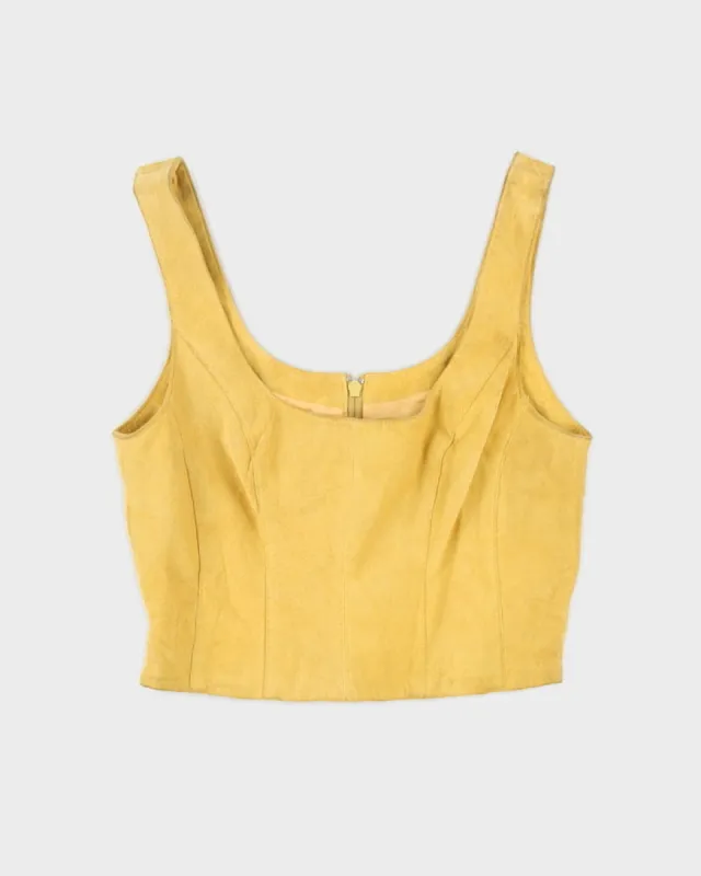 Yellow Suede Sleeveless Top - S sold by Rokit