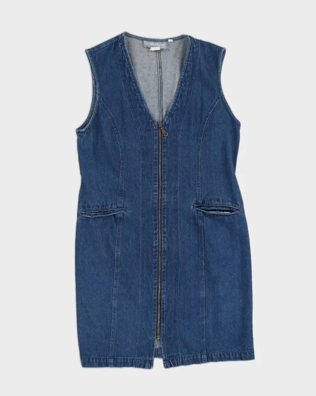 Blue Denim Sleeveless Dress - M sold by Rokit