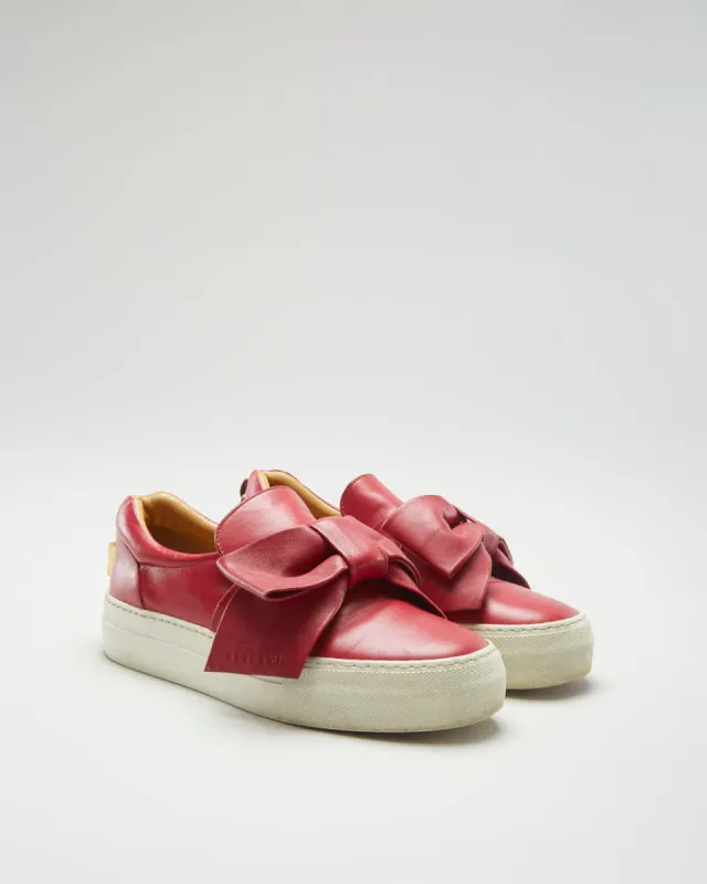 Buscemi Red Leather Trainers - Womens UK 2 made by Rokit