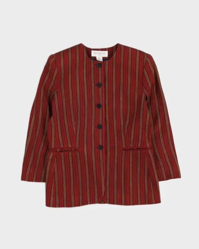 Jones New York Red Striped Jacket - M sold by Rokit