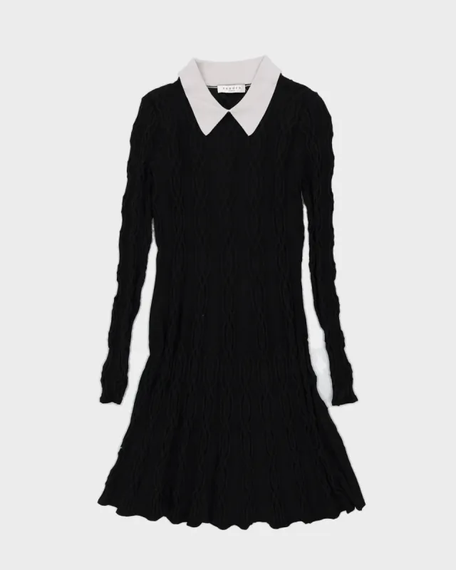 Sandro Black Knitted Midi Dress - S made by Rokit