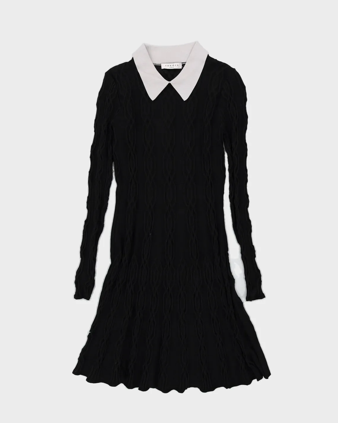 Sandro Black Knitted Midi Dress - S sold by Rokit