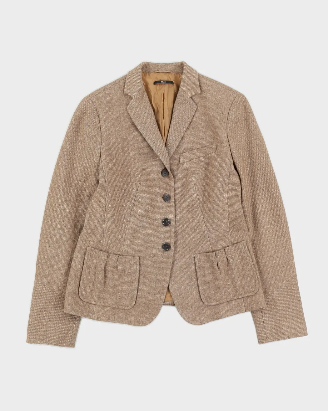 Hugo Boss Brown Tweed Blazer Jacket - S sold by Rokit
