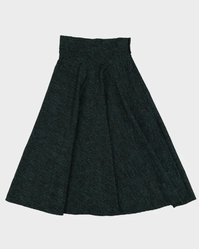 00s Metallic Green A-Line Skirt - S sold by Rokit