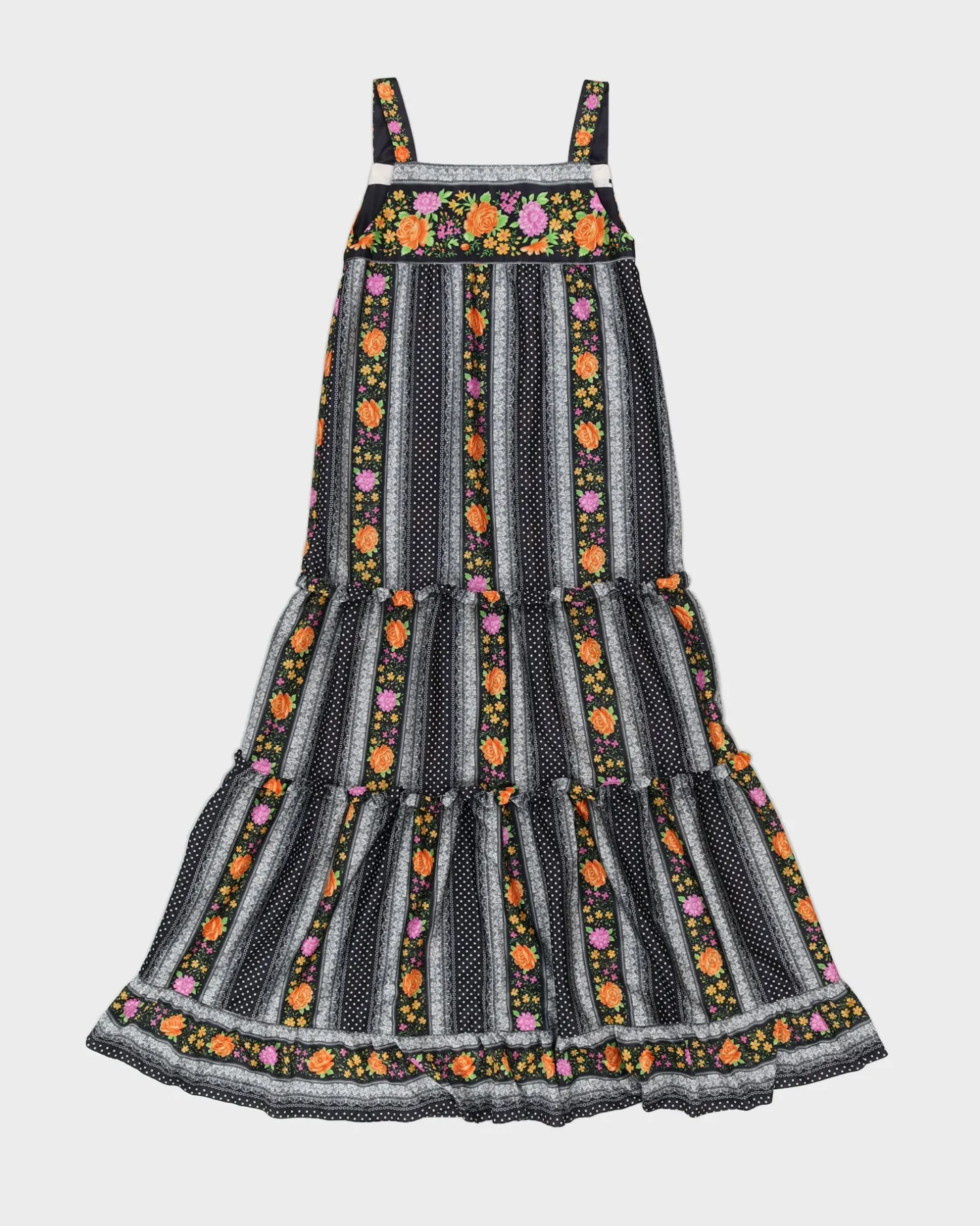 Vintage 1970s Black Patterned Maxi Dress - XS sold by Rokit product image thumbnail 2