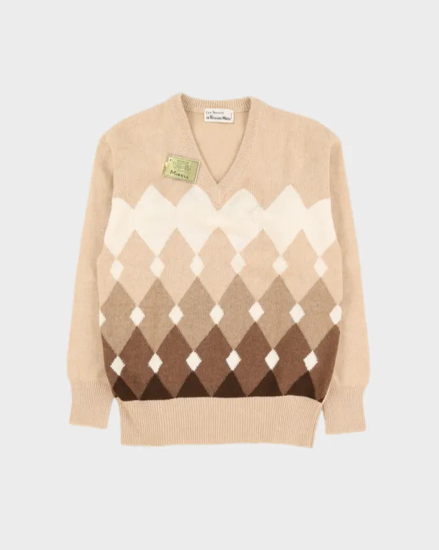 Vintage 1980s Beige Knitted Jumper - S sold by Rokit