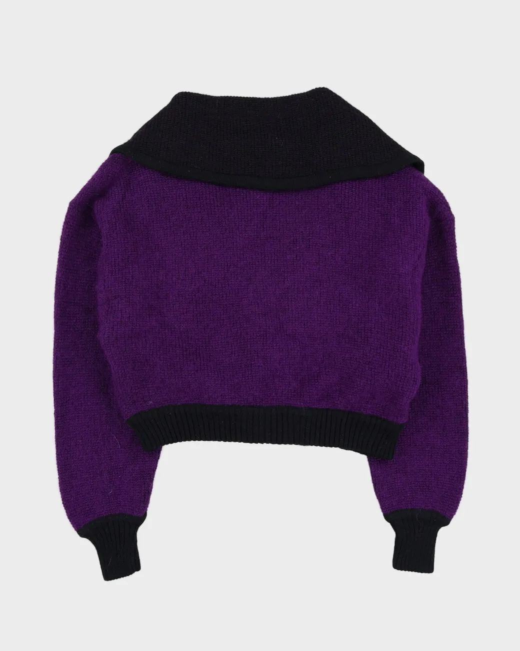 00s Purple Knitted Cardigan - M sold by Rokit product image thumbnail 2