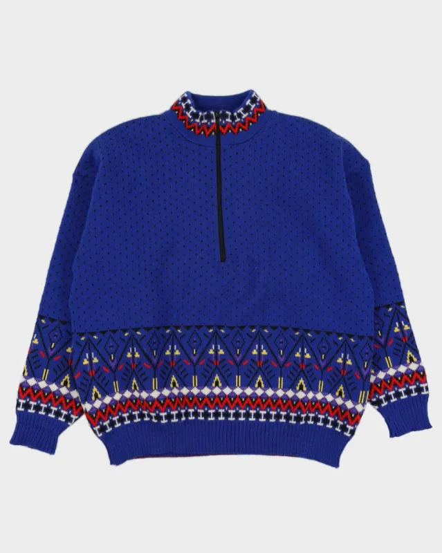 Verbier Blue Knitted Ski Jumper - XL sold by Rokit