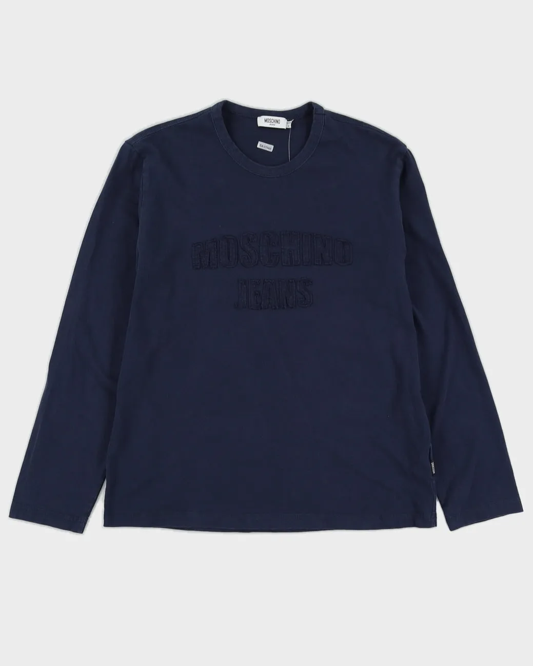 90s Moschino Jeans Navy Long Sleeved T-Shirt - L sold by Rokit