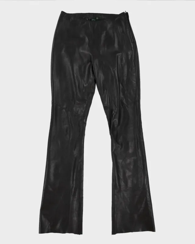 Black Leather Trousers - W27 L34 sold by Rokit