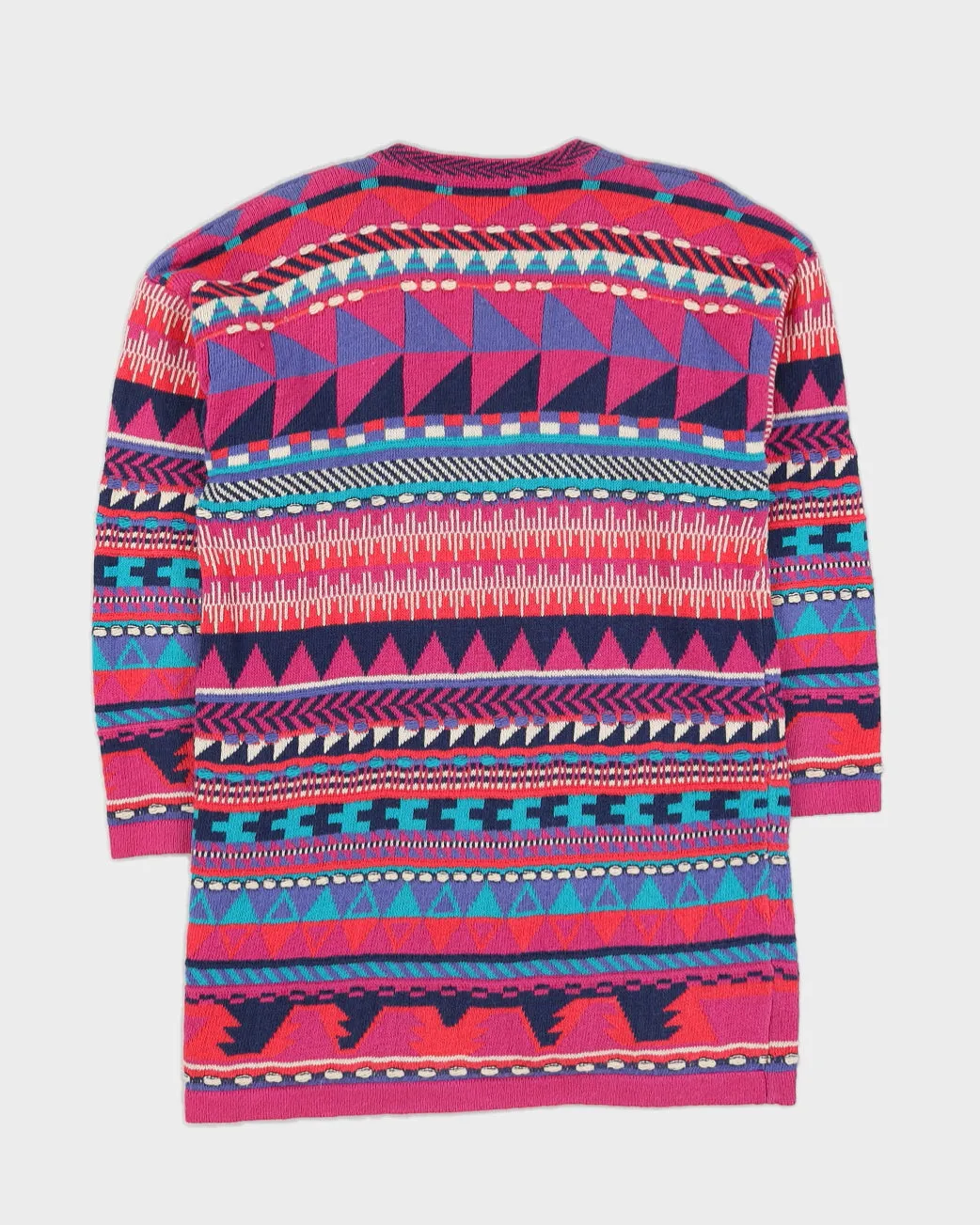 00s Pink Patterned Knitted Cardigan - M sold by Rokit product image thumbnail 2