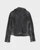 Black Leather Biker Zip Jacket - XXS sold by Rokit