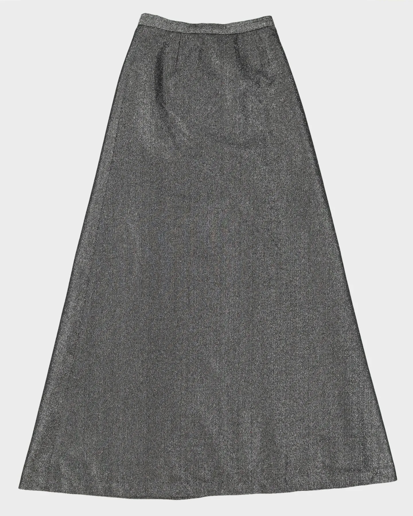 Vintage 1970s Black Lurex Maxi Skirt - S sold by Rokit